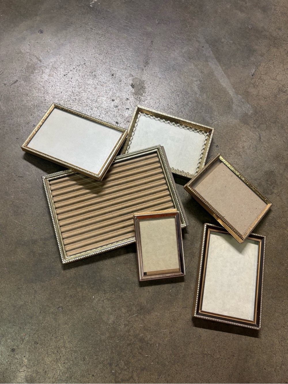 (6) Vintage Gold Metal Picture Frames